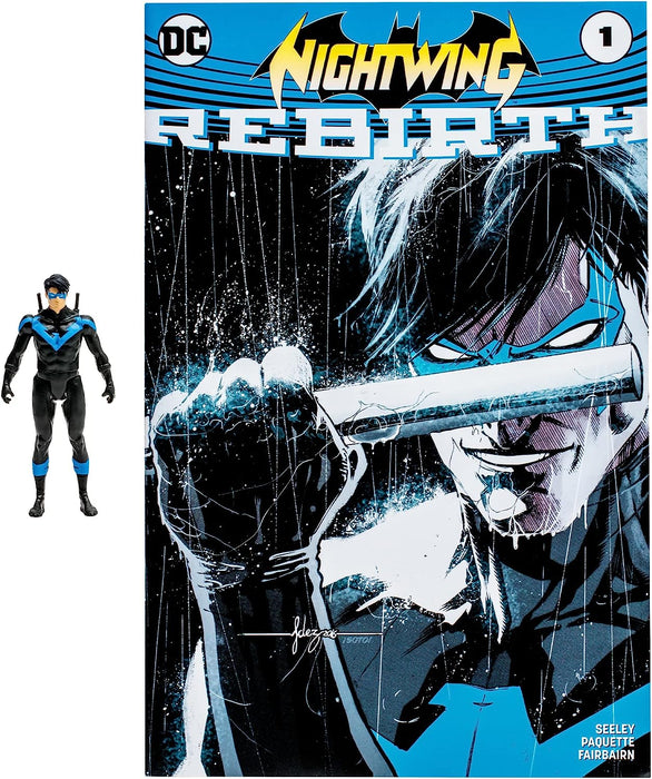 McFarlane Toys, DC Page Punchers, Figura de acción DC Comic Rebirth Nightwing de 3 Pulgadas con 5 Puntos de articulación, Figura Coleccionable de DC con cómic de Personajes, a Partir de 12 años