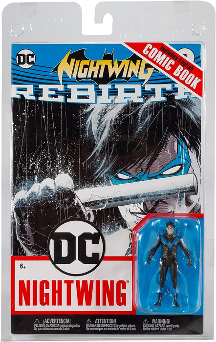 McFarlane Toys, DC Page Punchers, Figura de acción DC Comic Rebirth Nightwing de 3 Pulgadas con 5 Puntos de articulación, Figura Coleccionable de DC con cómic de Personajes, a Partir de 12 años