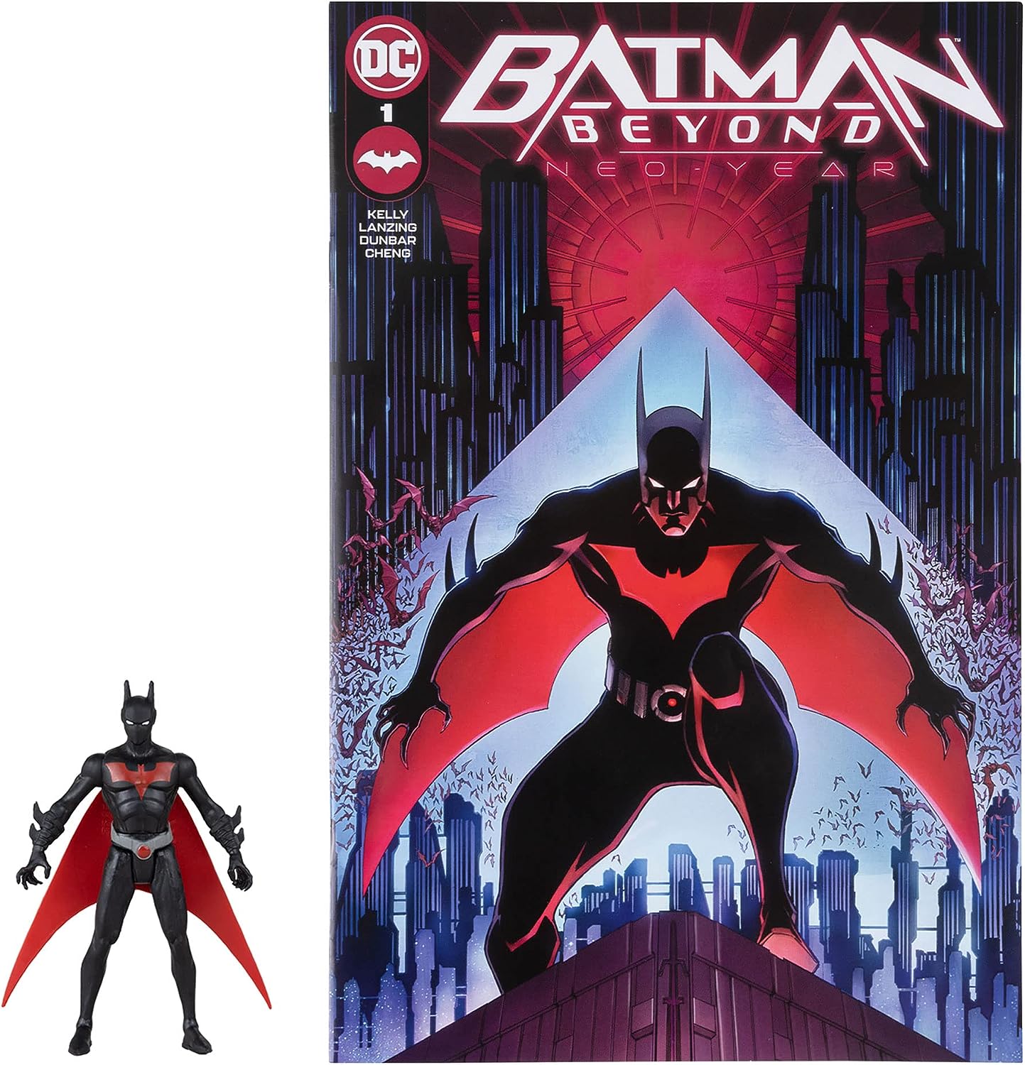 McFarlane Giocattoli, DC Page Punchers, 7,6 cm DC Batman Beyond Action Figure con 5 punti di articolazione, Figura DC da collezione con fumetti Neo-Year - Età 12+