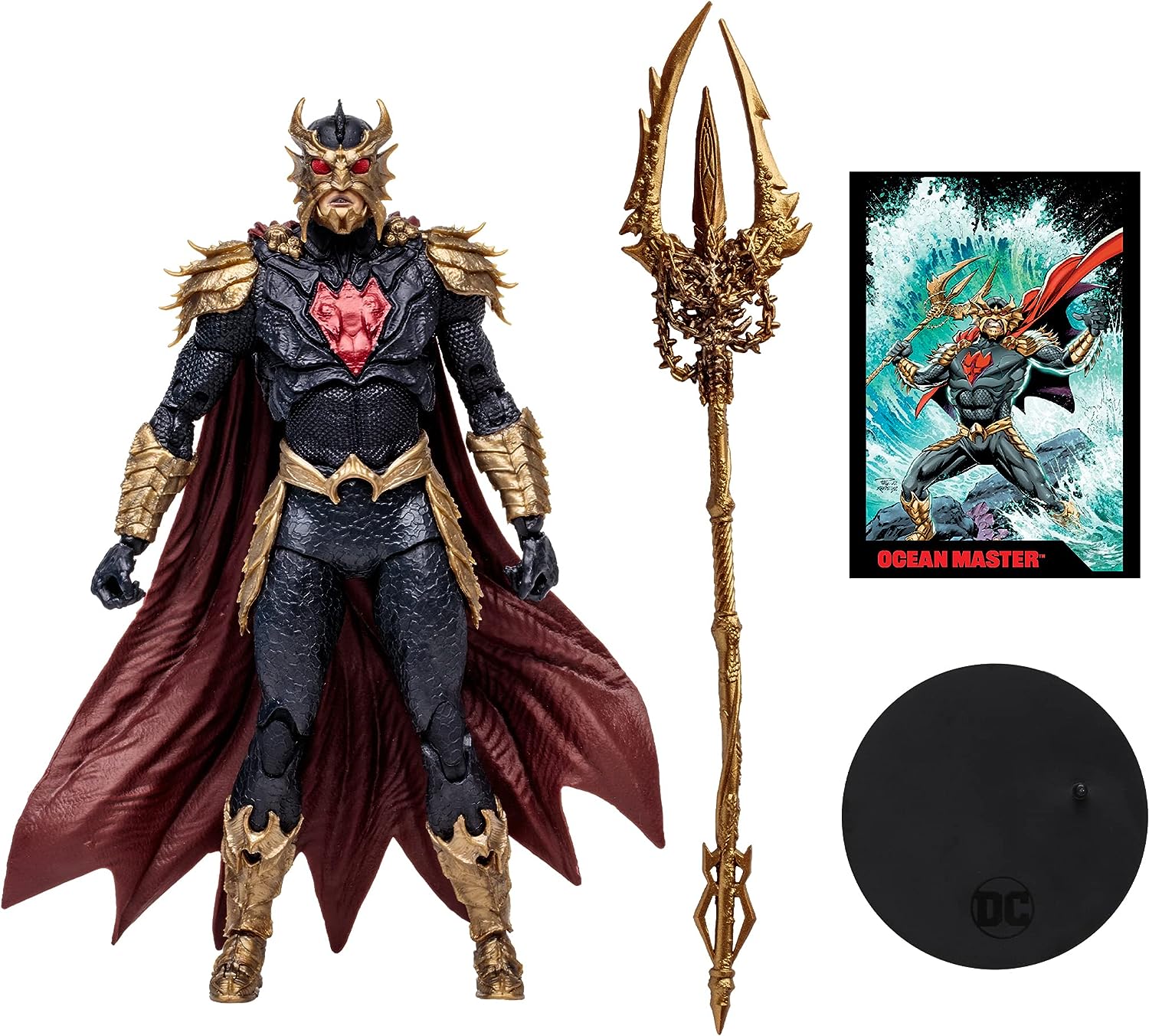 McFarlane Toys DC Direct Page Punchers Ocean Master 7-Inch Action Figure - Incredibly Detailed Rival of Aquaman with Ultra Articulation, Trident, Comic, and Collectible Art Card