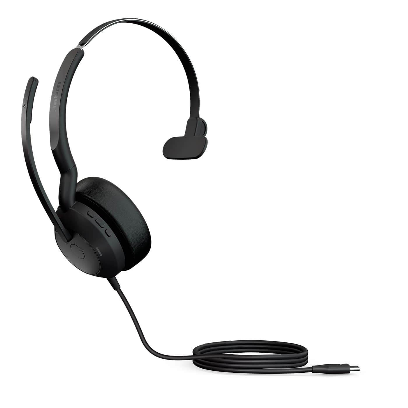 Jabra Evolve2 50 Wired Mono Headset with Jabra Air Comfort Technology, Noise-cancelling Mics, and Active Noise Cancellation - Works with all Leading UC Platforms such as Zoom and Google Meet - Black