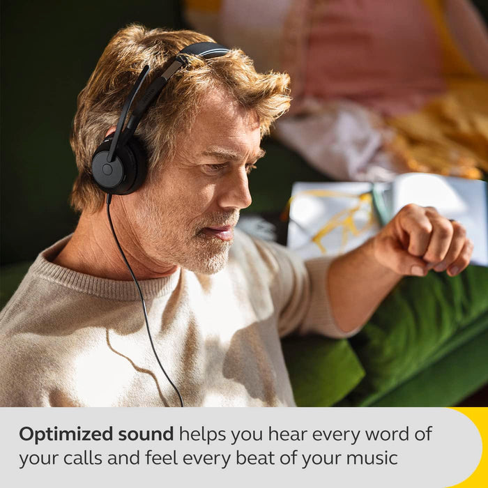 Jabra Evolve2 50 Wired Mono Headset with Jabra Air Comfort Technology, Noise-cancelling Mics, and Active Noise Cancellation - Works with all Leading UC Platforms such as Zoom and Google Meet - Black