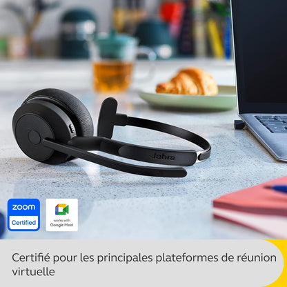 Jabra Evolve2 55 Mono Wireless Headset with Charging Stand, Air Comfort Technology, Noise-cancelling Mics, and ANC - Works with UC Platforms such as Zoom and Google Meet