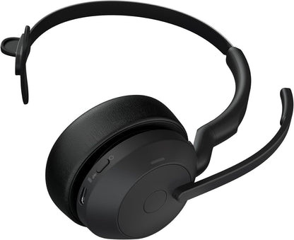 Jabra Evolve2 55 Mono Wireless Headset with Charging Stand, Air Comfort Technology, Noise-cancelling Mics, and ANC - Works with UC Platforms such as Zoom and Google Meet
