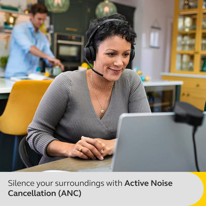 Jabra Evolve2 55 Stereo Wireless Headset Air Comfort Technology, Noise-cancelling Mics, and ANC - Works with UC Platforms such as Zoom and Google Meet