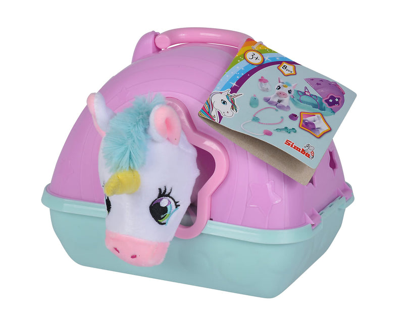 Simba-Doktorkoffer mit Plüsch Einhorn / 20cm / Koffer 23x20cm Zum Aufklappen / 3Jahre Maleta de médico con Unicornio de Peluche, 20 cm, maletín de 23 x 20 cm, para 3 años +, Large (4006592067540