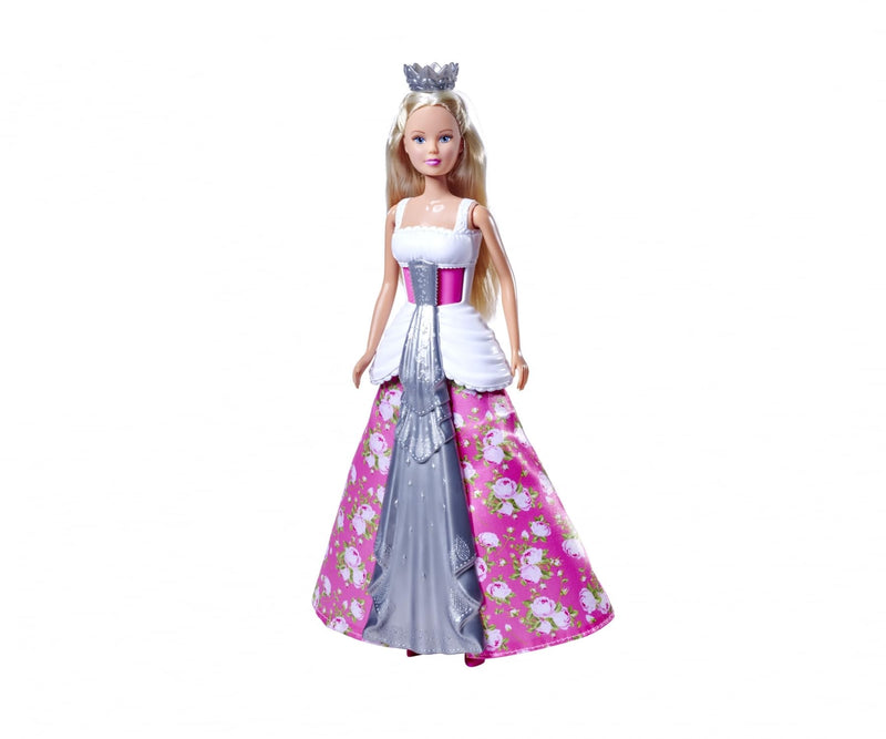 STEFFI LOVE Simba 105733655 Doll Wedding Magic with 2-in-1 Dress - Doll Steffi (29 cm) with Changing Wedding Dress (White/Silver) and Princess Dress (Pink) for Children from 3 Years