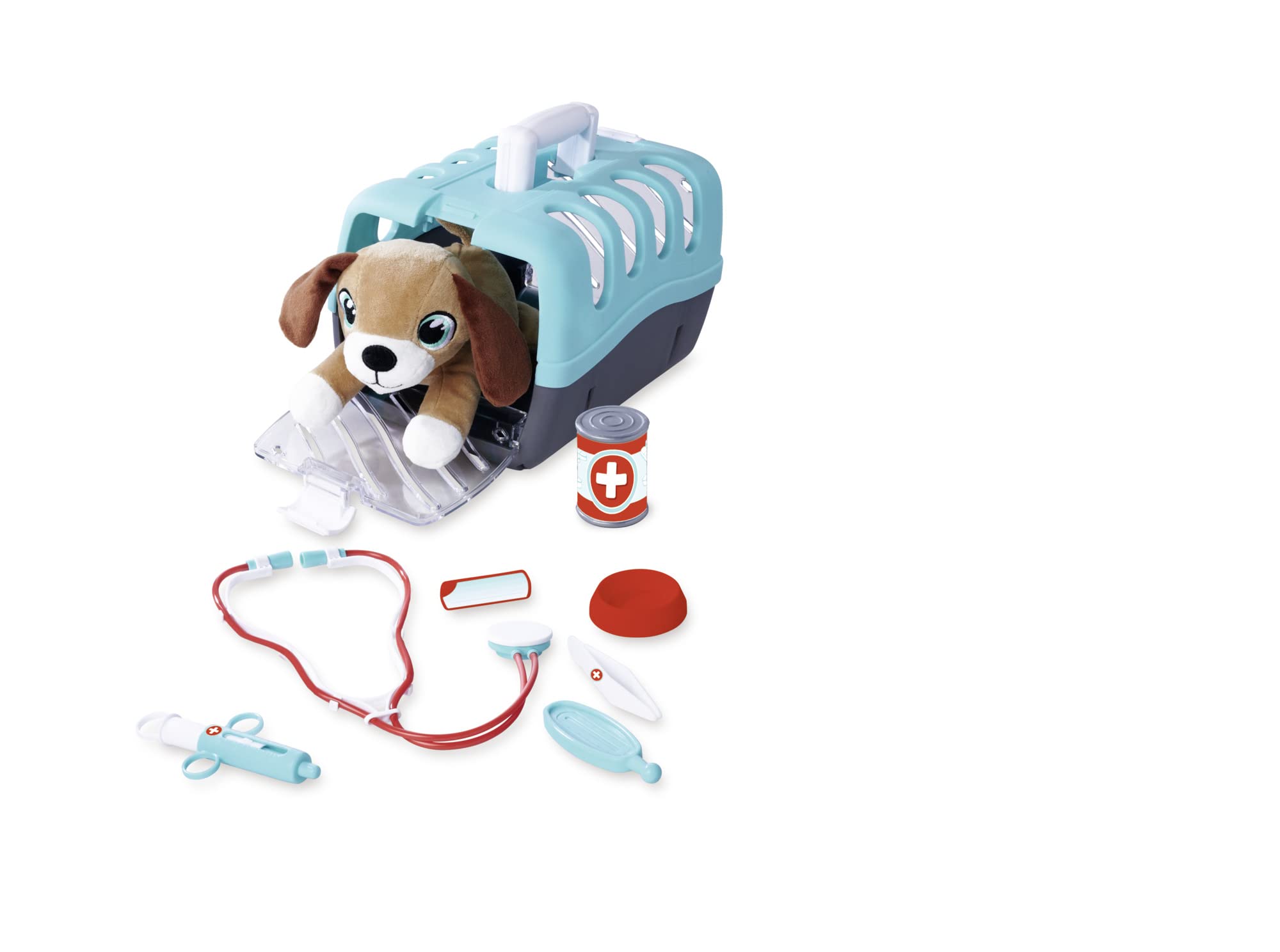 Simba- Tiere Maleta Veterinaria, Peluche y 24 cm, Accesorios, 7 Piezas, 25 x 18 x 17 cm, a Partir de 3 años, Color Blanco, Medium (4006592088040