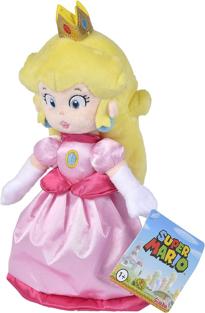 Simba 109231530 Super Mario Peach, 27cm Plüschtier, Nintendo, Plüschfigur ab den ersten Lebensmonaten, Rosa