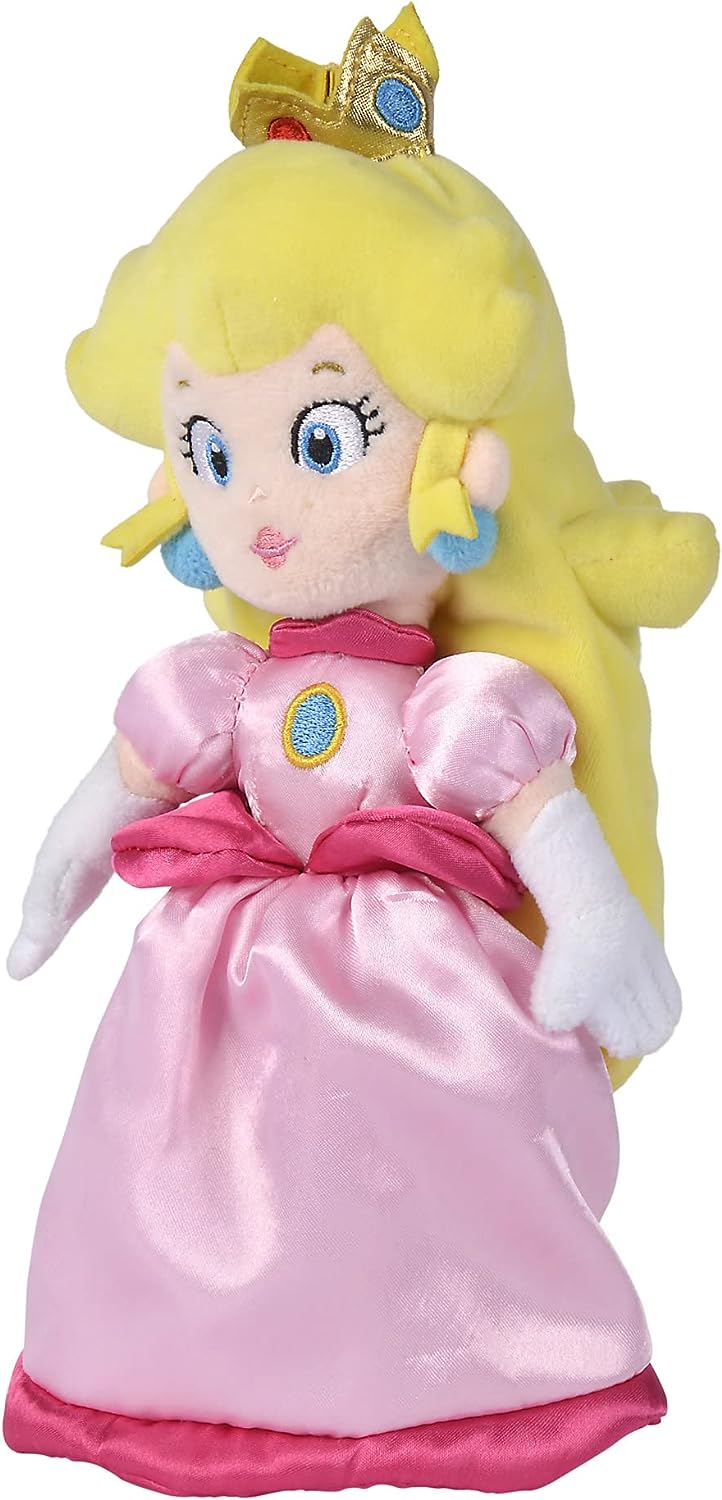 Simba 109231530 Super Mario Peach, 27cm Plüschtier, Nintendo, Plüschfigur ab den ersten Lebensmonaten, Rosa