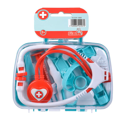 Simba 105541000 Doctor's Case, 2 Assorted Compartments, Only One Item Delivered, Transparent Lid, 7 Pieces, 18 x 16 cm, from 3 Years