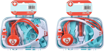 Simba 105541000 Doctor's Case, 2 Assorted Compartments, Only One Item Delivered, Transparent Lid, 7 Pieces, 18 x 16 cm, from 3 Years