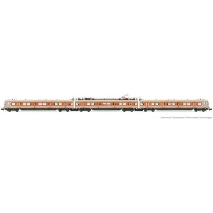 DB EMU Elektrolokomotive Klasse 420, 3 Stück, grau-orange lackiert, 2 Dachstromabnehmer, Ep. IV