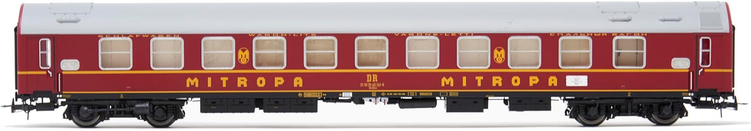 DR Passagierwagen OSShD Typ B „Tourex“, 4 Stück, 2 x WLAB, 1 WLABD, 1 x WR, rot lackiert, Epoche IV