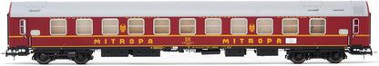 DR Passagierwagen OSShD Typ B „Tourex“, 4 Stück, 2 x WLAB, 1 WLABD, 1 x WR, rot lackiert, Epoche IV