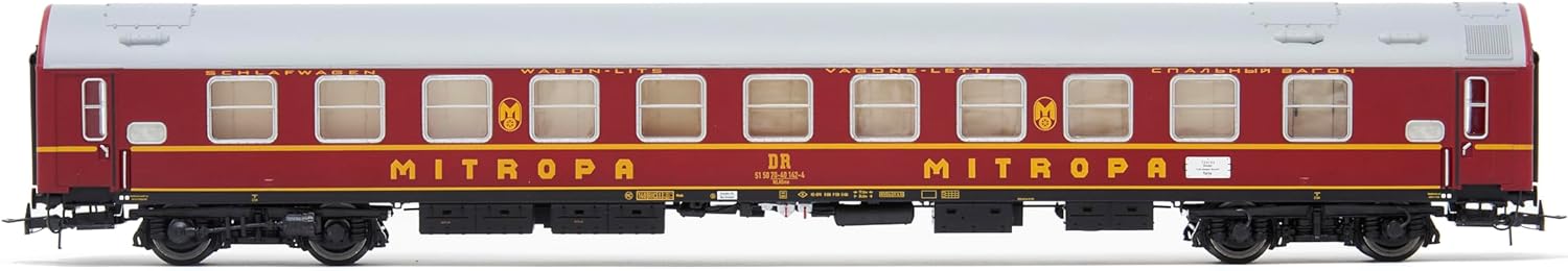 DR Passagierwagen OSShD Typ B „Tourex“, 4 Stück, 2 x WLAB, 1 WLABD, 1 x WR, rot lackiert, Epoche IV