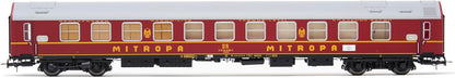 DR Passagierwagen OSShD Typ B „Tourex“, 4 Stück, 2 x WLAB, 1 WLABD, 1 x WR, rot lackiert, Epoche IV