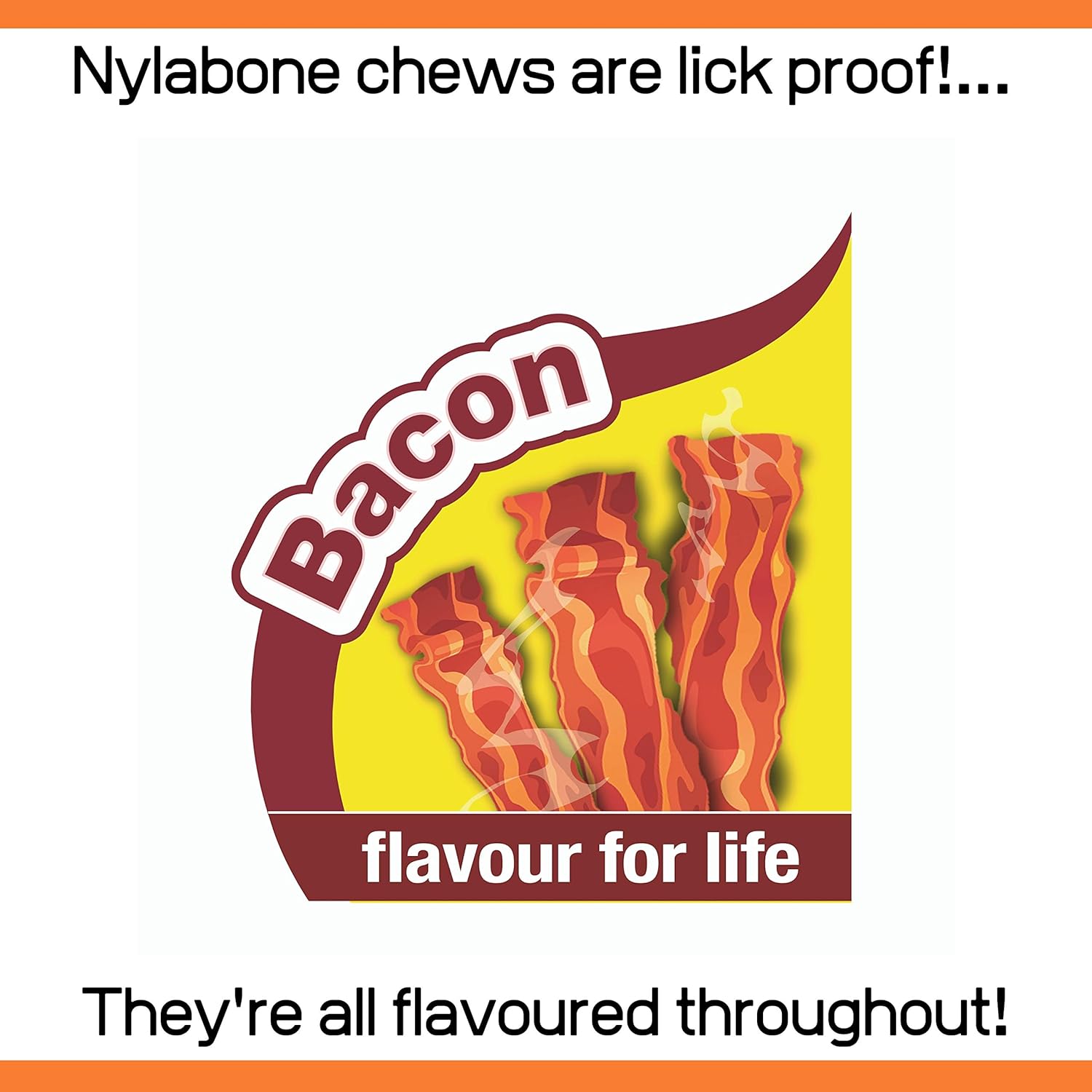 Nylabone Dura Chew Extreme Tough Dog Chew Toy Bone, Bacon Flavour, XL, for Dogs over 23 kg