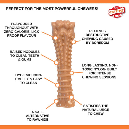 Nylabone Dura Chew Extreme Tough Dog Chew Toy Bone, Bacon Flavour, XL, for Dogs over 23 kg