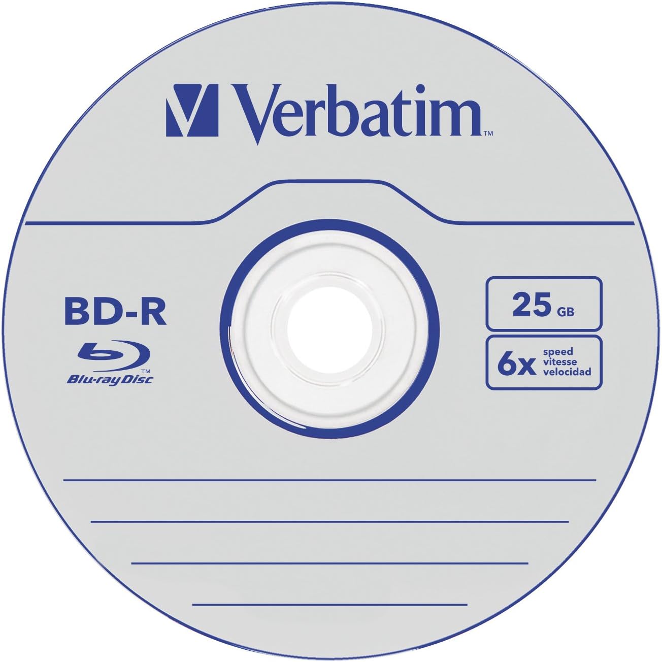 Verbatim BD-R SL Datalife - Blu-ray Disc 25 GB, 6x Burning Speed, Scratch Protection, 50-Pack Spindle