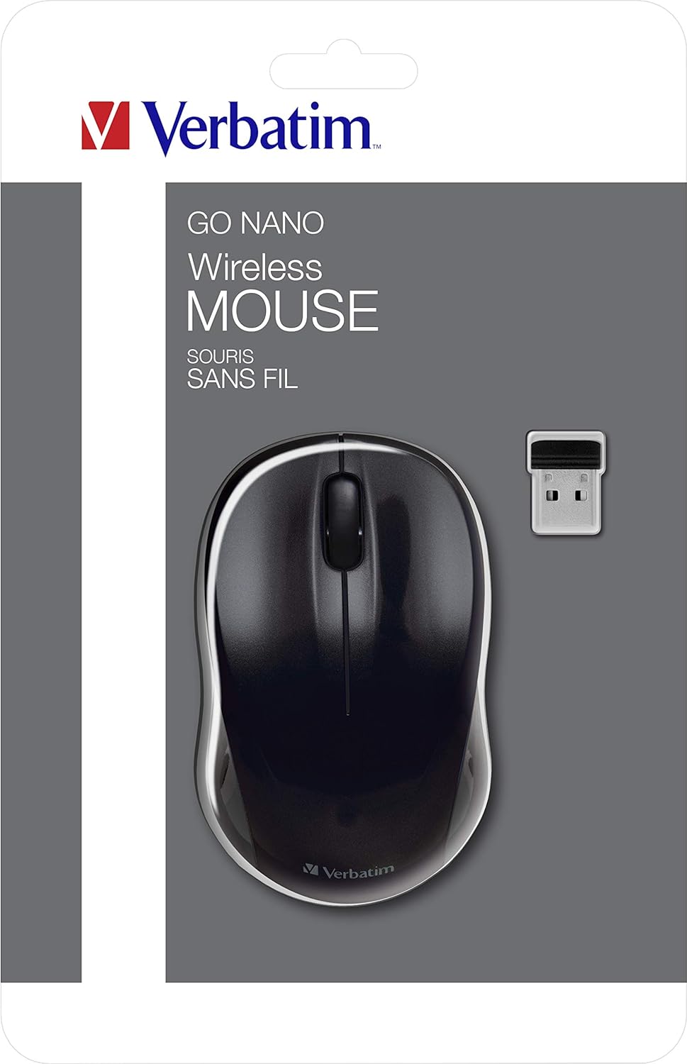 Verbatim GO NANO Wireless Mouse – Optical Wireless Mouse for PC and Mac with 2.4 GHz, 1600 dpi Resolution, Nano Receiver, Black