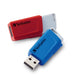 Verbatim Store 'n' Click USB-Stick 2x - USB 3.2 Gen1-32GB - memory-stick with locking-mechanism - USB-3 stick - external storage for laptop notebook and co - up to 5 Gbit/s - red blue