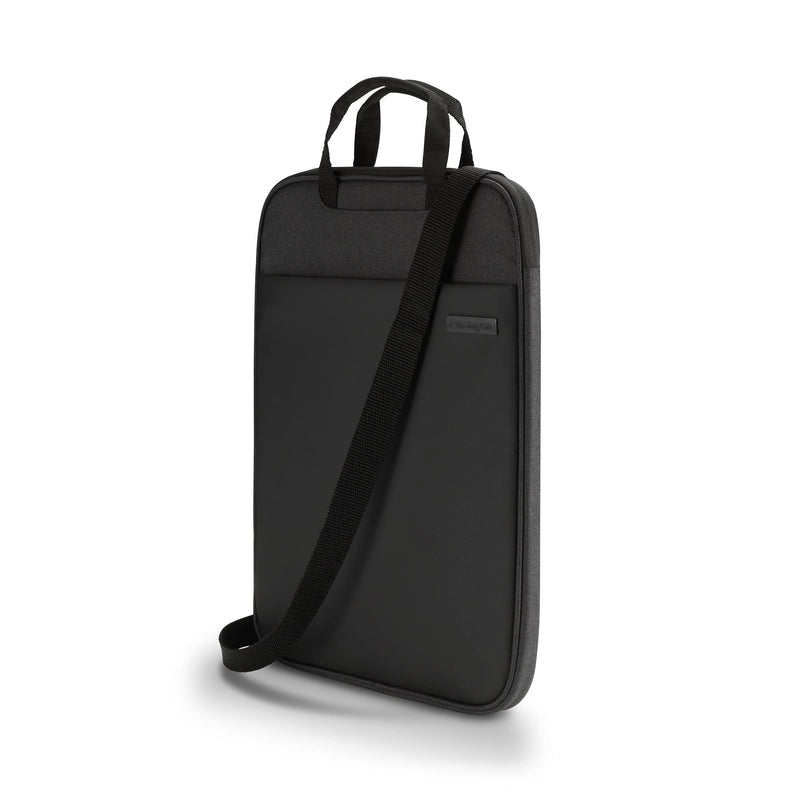 Kensington Vertical Eco Laptop Bag designed for 14" Screens, Protective Carry Case and Sleeve featuring a Zipper and Adjustable, Detachable Shoulder Strap, Eco-Friendly and Water Resistant (K60103WW) Black Sleeve up to 14 Inch