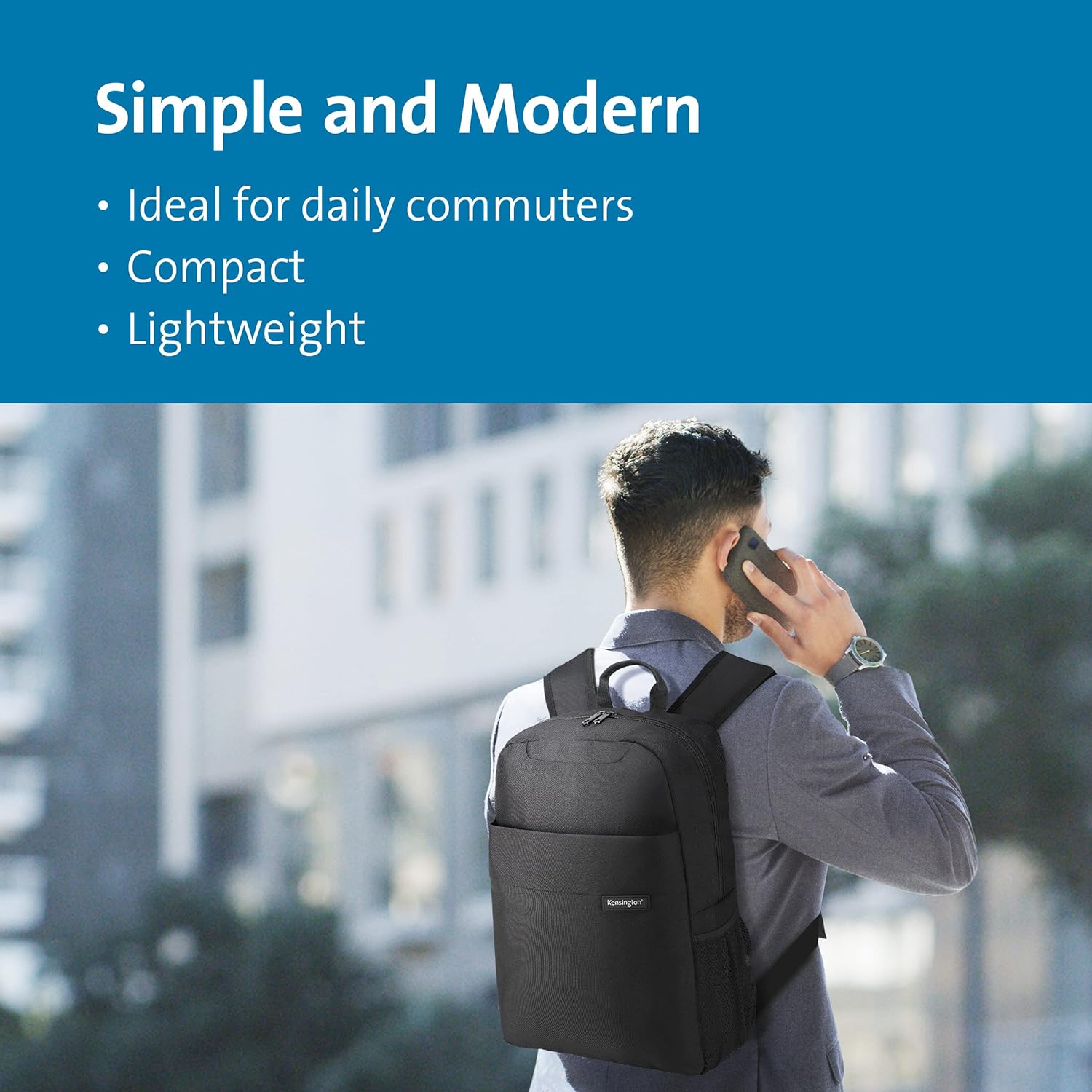 Kensington Simply Portable Lite 14-16" Padded Laptop Backpack - Protective Laptop Rucksack with Padded Straps and Breathable Mesh Fabric - for Laptops Up to 16"
