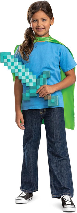 Disguise Minecraft Sword and Cape Costume Set, Official Minecraft Costume Accessories for Kids, One Size
