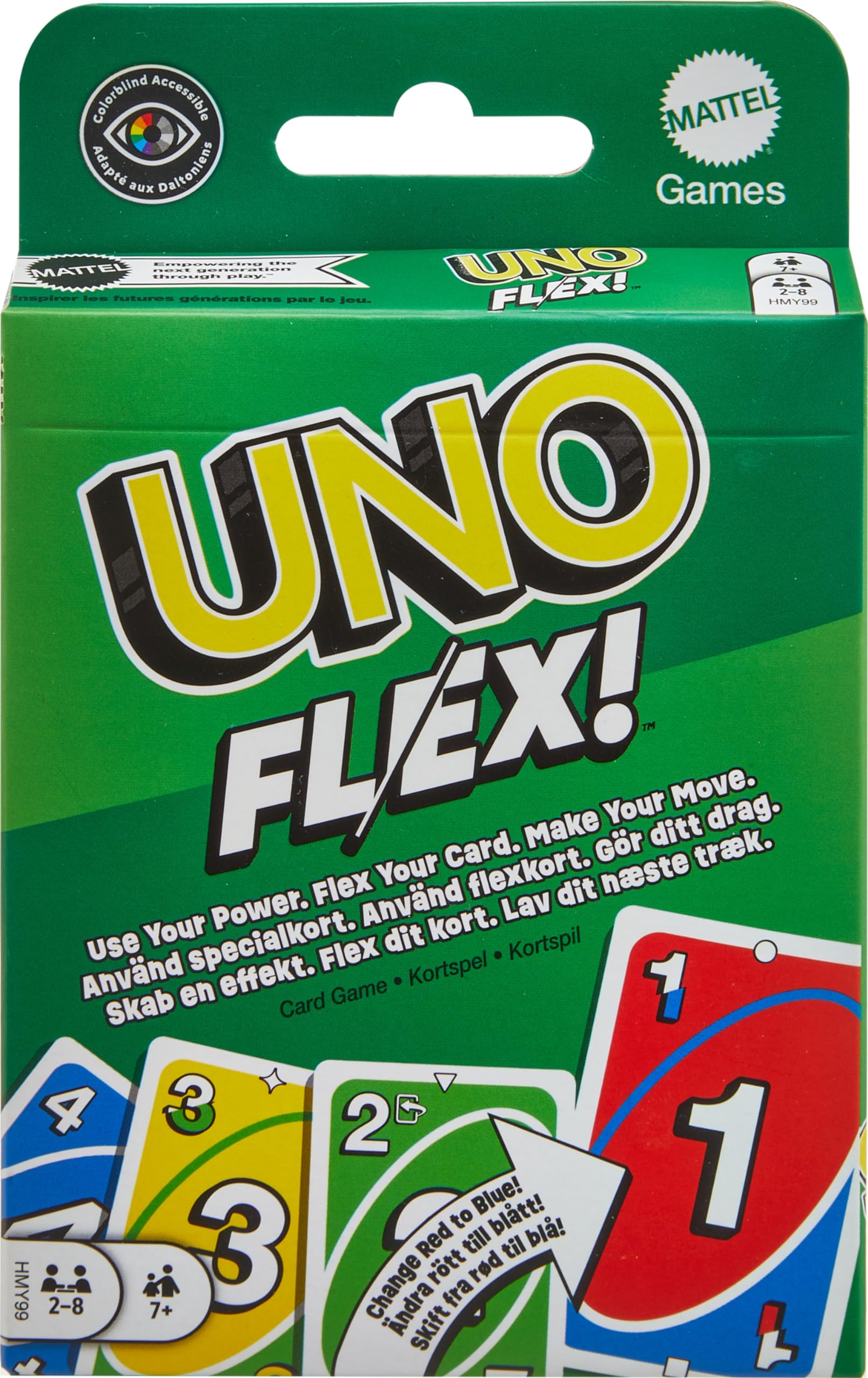 Mattel Games Juego de Cartas UNO Flex Juego de Mesa Familiar, 2 a 8 Jugadores, +7 años (Mattel HMY99