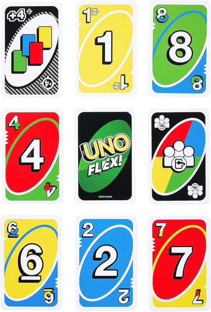 Mattel Games Juego de Cartas UNO Flex Juego de Mesa Familiar, 2 a 8 Jugadores, +7 años (Mattel HMY99