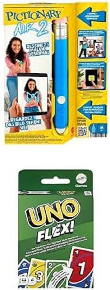 Mattel Games Pictionary Air, ve lo Que dibujas en Pantalla, Juego de Mesa Familiar +7 años (Mattel HNT74)