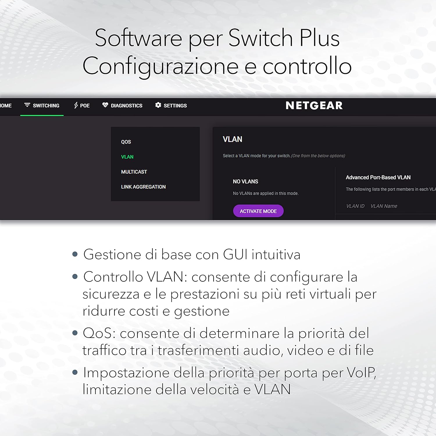 NETGEAR Switch PoE Plus 5 Porte GS305EPP, Supporto VLAN, QoS, Switch Ethernet Gigabit con 8 PoE+ a 123 W, Montaggio Desktop o a Parete