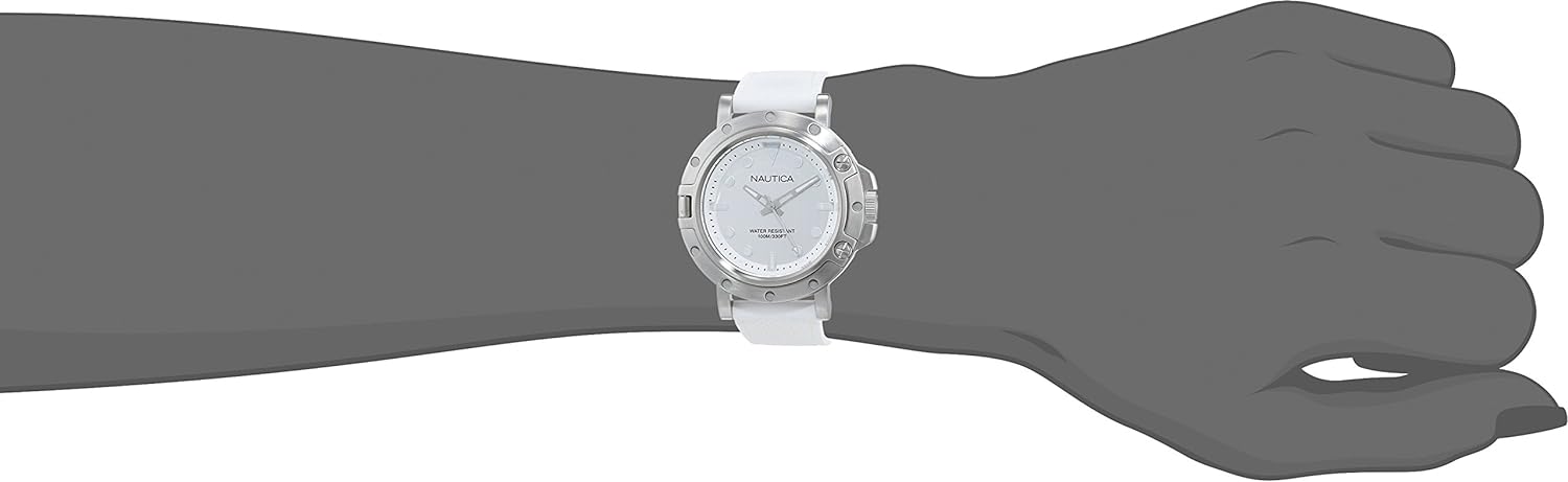 Nautica Women's Quartz Fitness Watch with Stainless Steel Strap, Grey, 20 (Model: NAD12548G
