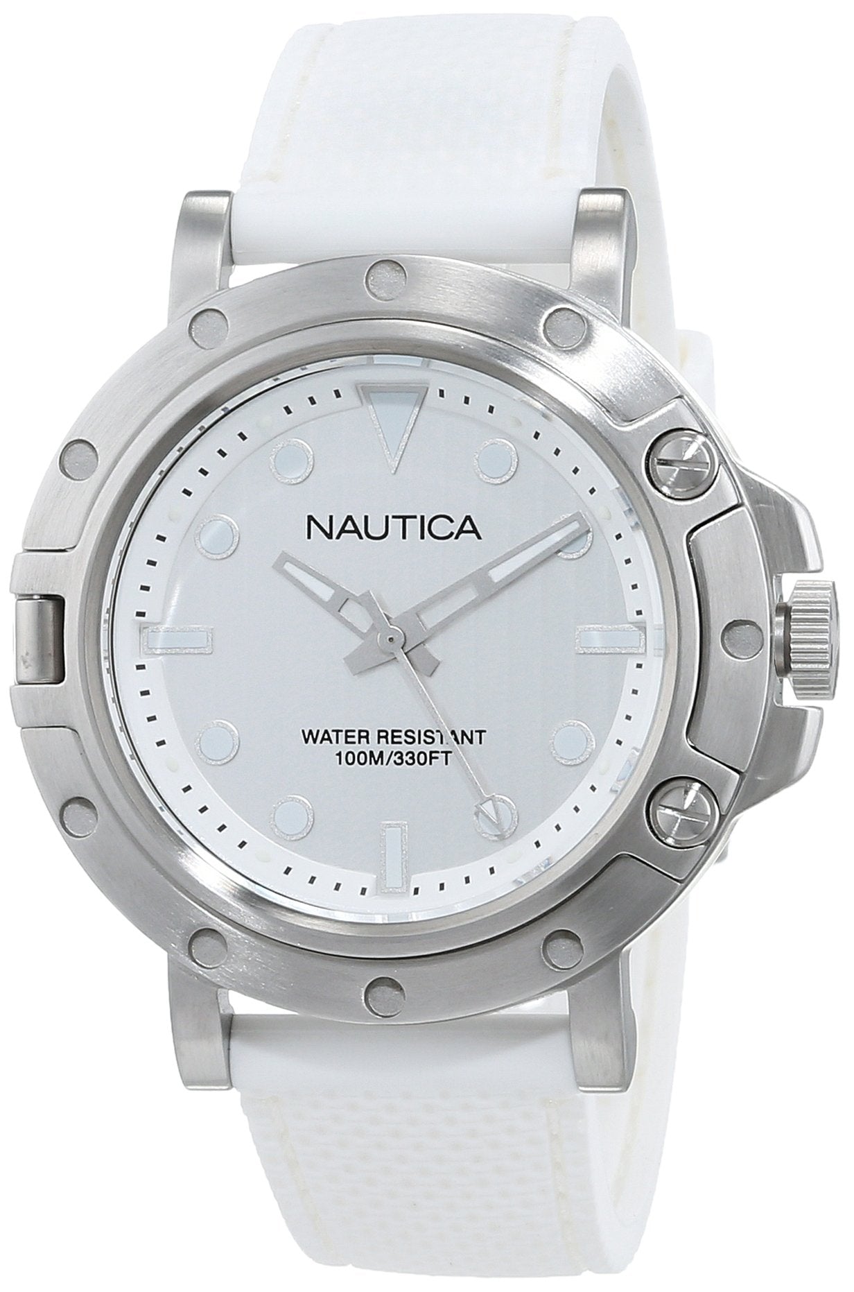 Nautica Women's Quartz Fitness Watch with Stainless Steel Strap, Grey, 20 (Model: NAD12548G