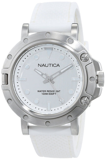 Nautica Women's Quartz Fitness Watch with Stainless Steel Strap, Grey, 20 (Model: NAD12548G