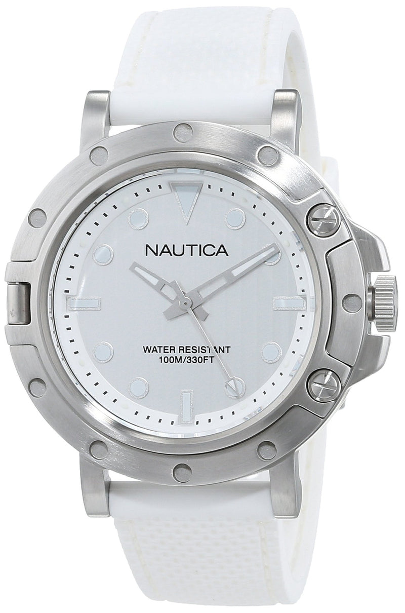 Nautica Women's Quartz Fitness Watch with Stainless Steel Strap, Grey, 20 (Model: NAD12548G