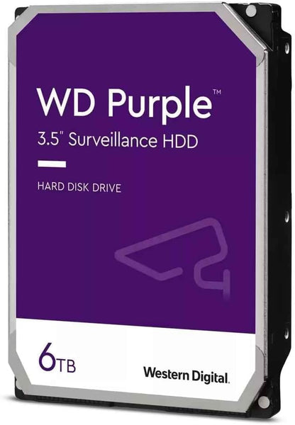 Western Digital 6TB WD Purple Surveillance Internal Hard Drive HDD - SATA 6 Gb/s, 256 MB Cache, 3.5" - WD64PURZ