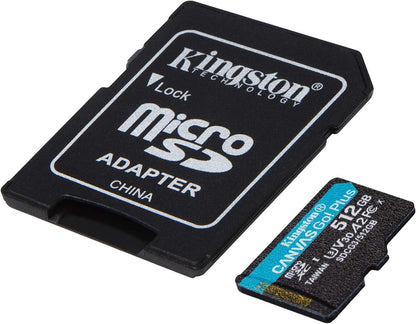 Micro Sd Memory Card With Adaptor Kingston Sdcg3/512Gb          Class 10 512 Gb Uhs-I