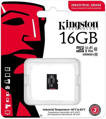 Kingston Industrial microSD -16GB microSDHC Industrial C10 A1 pSLC - Scheda singola senza adattatorer - SDCIT2/16GBSP
