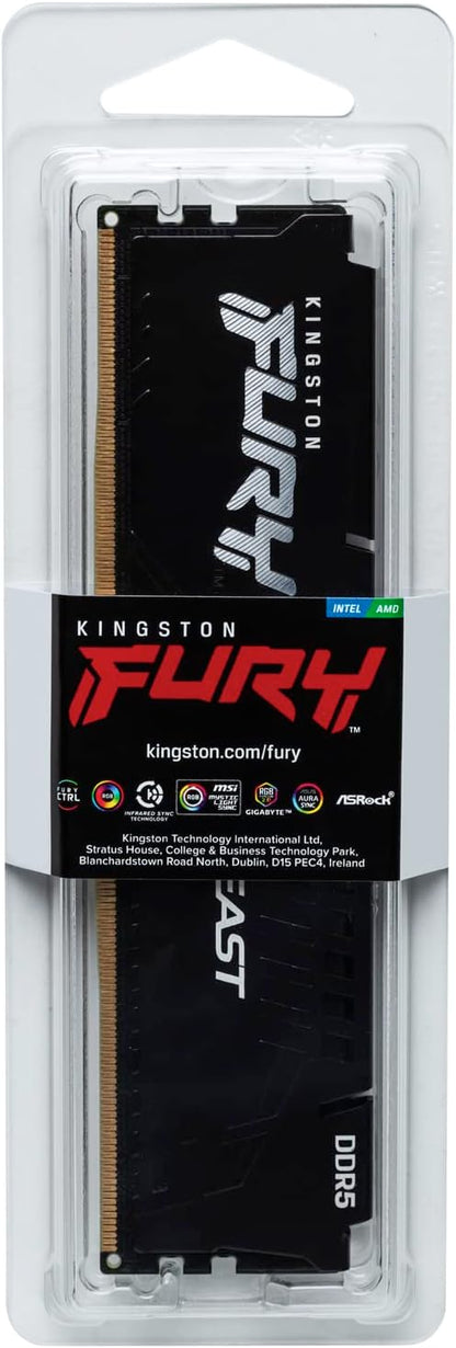 Kingston FURY Beast 16GB 5600MT/s DDR5 CL40 DIMM Desktop Gaming Memory Single Module - KF556C40BB-16