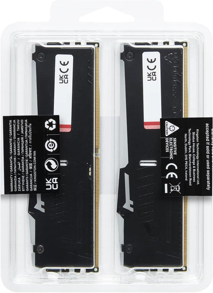 Kingston Fury Beast DDR5 RGB 16GB (2x8GB) 5200MT/s DDR5 CL40 DIMM Desktop Gaming Memory Kit of 2 - KF552C40BBAK2-16 Black 16GB Kit of 2 5200MT/s