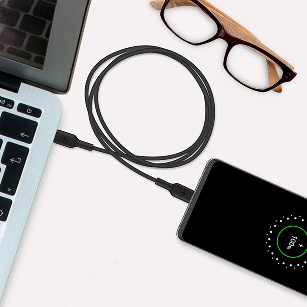 Belkin BoostCharge USB-C to USB-C fast charger cable, USB type C charger cable fast charging for iPhone 15, Samsung Galaxy S23, S22, Google Pixel, iPad, MacBook, Nintendo Switch and more - 2m