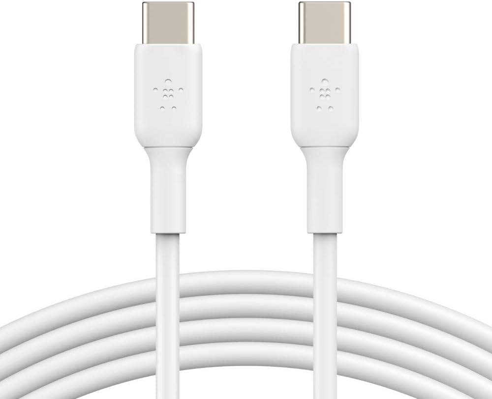 Belkin BoostCharge USB-C to USB-C fast charger cable, USB type C charger cable fast charging for iPhone 15, Samsung Galaxy S23, S22, Google Pixel, iPad, MacBook, Nintendo Switch and more - 2m