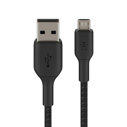 Belkin Micro-USB Cable for Portable Speakers; Power Banks; eReaders; and more (Braided USB-A to Micro-USB cable; 3.3 ft. / 1 m; Black) CAB007bt1MBK