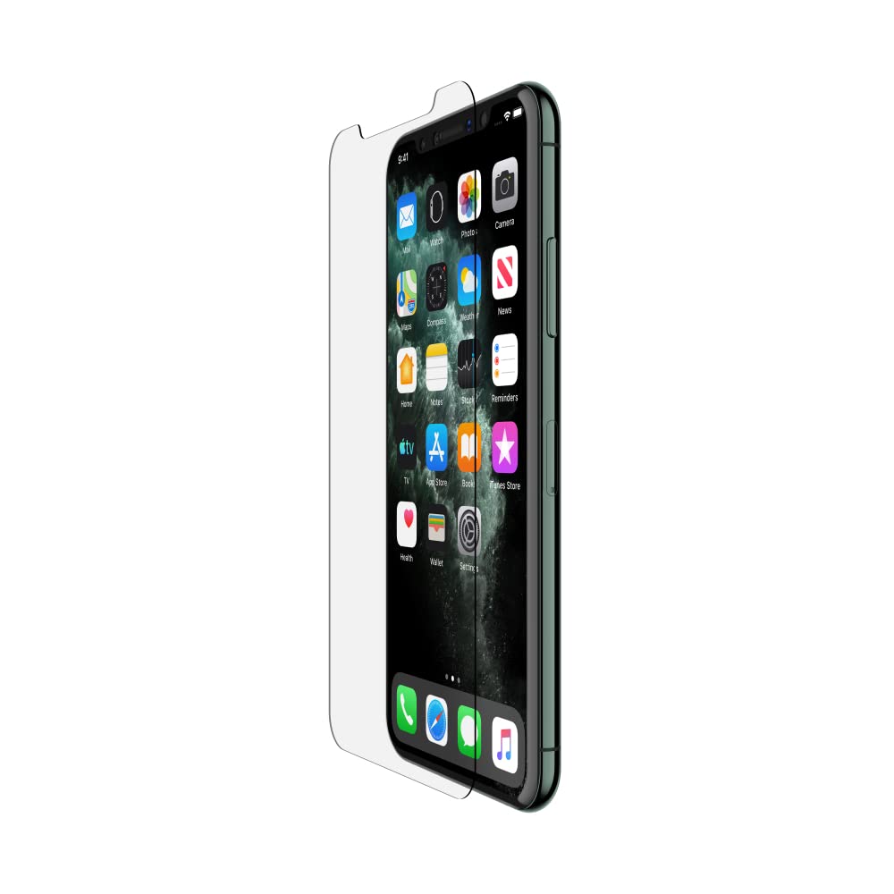 Belkin ScreenForce InvisiGlass Ultra Anti-Microbial Screen Protector for iPhone 11 Pro (iPhone 11 Pro Screen Protection, Reduces Bacteria on Screen up to 99%) Invisiglass Ultra iPhone 11 Pro / X / Xs