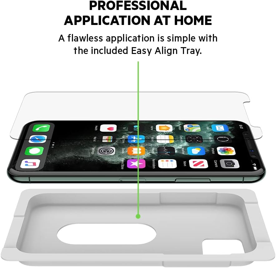 Belkin ScreenForce InvisiGlass Ultra Anti-Microbial Screen Protector for iPhone 11 Pro (iPhone 11 Pro Screen Protection, Reduces Bacteria on Screen up to 99%) Invisiglass Ultra iPhone 11 Pro / X / Xs