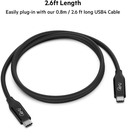 Belkin USB4 USB C to USB C Cable 2.6ft (USB IF Certified with Power Delivery up to 100W, 40 Gbps Data Transfer Speed and Backwards Compatible with Thunderbolt 3, USB 3.2, and more