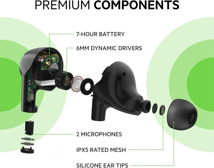 Belkin Wireless Earbuds, SoundForm Rise True Wireless Bluetooth 5.2 Earphones with Wireless Charging, IPX5 Sweat and Water Resistant, With Deep Bass for iPhone, Galaxy, Pixel and More