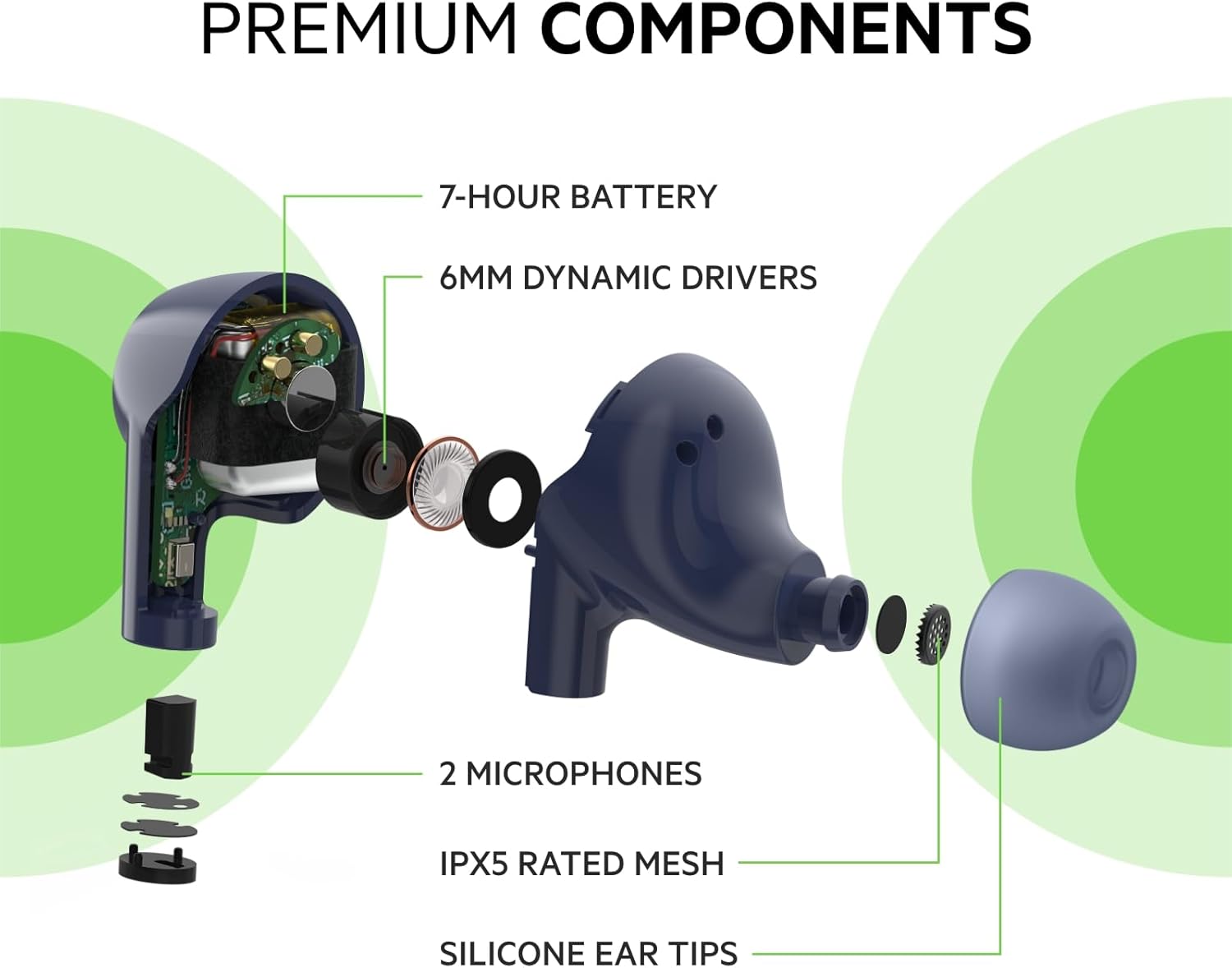 Belkin Wireless Earbuds, SoundForm Rise True Wireless Bluetooth 5.2 Earphones with Wireless Charging, IPX5 Sweat and Water Resistant, With Deep Bass for iPhone, Galaxy, Pixel and More